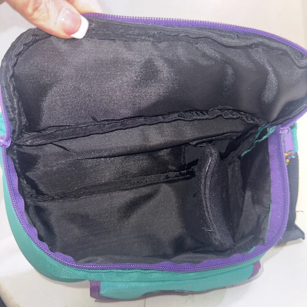 Vintage Sport Zone Fanny Pack Teal Purple 90s Waist Bag Retro Hip Pack